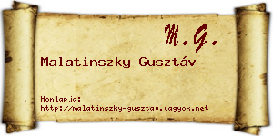 Malatinszky Gusztáv névjegykártya