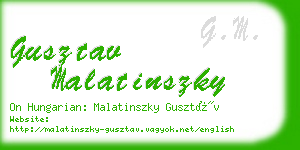 gusztav malatinszky business card